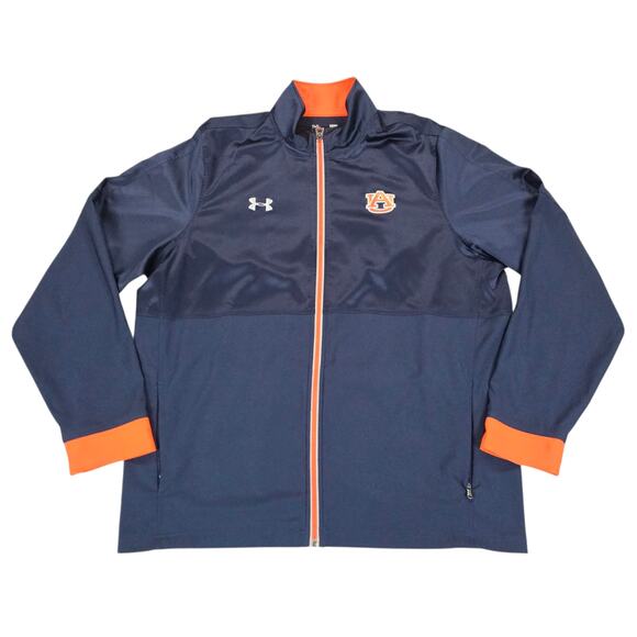 Under Armour Other - Under Armour Auburn University Jacket Men Large Blue Orange Full Zip Lightweight